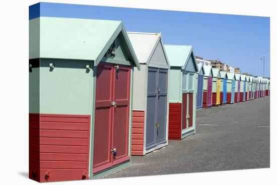 Beach Huts, Hove, Near Brighton, Sussex, England-Natalie Tepper-Stretched Canvas