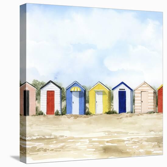 Beach Huts II-Grace Popp-Stretched Canvas