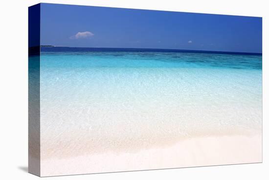 Beach on Ihuru Island, North Male Atoll, Maldives-null-Stretched Canvas