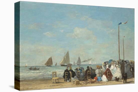 Beach Scene at Trouville, 1863-Eugene Louis Boudin-Premier Image Canvas