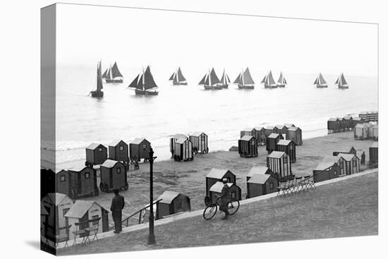 Beach Scene in Victorian England, Ca. 1900-null-Premier Image Canvas