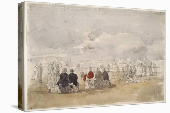 Beach Scene No.2, C.1890 (W/C on Paper)-Eugene Louis Boudin-Premier Image Canvas