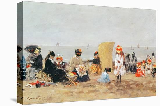 Beach Scene, Trouville, 1881-Eugène Boudin-Premier Image Canvas