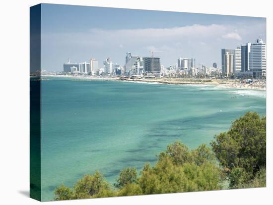 Beach, Skyline and Mediterranean Sea Viewed from Old Jaffa, Tel Aviv, Israel, Middle East-Merrill Images-Premier Image Canvas