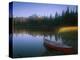 Beached Red Canoe, Sparks Lake, Central Oregon Cascades-Janis Miglavs-Premier Image Canvas