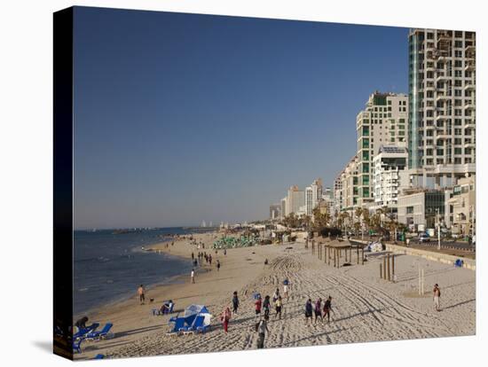 Beachfront Hotels in Late Afternoon, Tel Aviv, Israel-Walter Bibikow-Premier Image Canvas