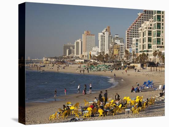 Beachfront Hotels in Late Afternoon, Tel Aviv, Israel-Walter Bibikow-Premier Image Canvas