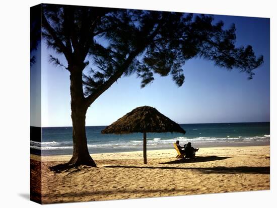 Beachgoers Relaxing at Veradero Beach in Cuba-Eliot Elisofon-Premier Image Canvas