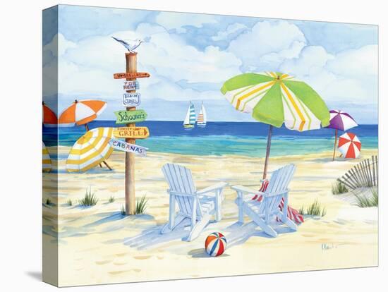 Beachside Chairs-Paul Brent-Stretched Canvas