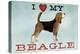 Beagle Canoe - I Love My Beagle I-Ryan Fowler-Stretched Canvas