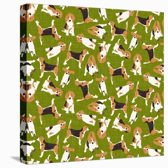 Beagle Scatter (Variant 3)-Sharon Turner-Stretched Canvas