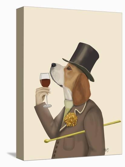Beagle Wine Snob-Fab Funky-Stretched Canvas