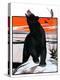 "Bear and Robin Welcome Spring,"March 14, 1925-Paul Bransom-Premier Image Canvas