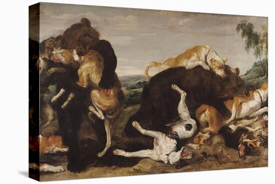 Bear Hunt Or, Battle Between Dogs and Bears-Paul De Vos-Premier Image Canvas