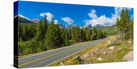 Bear Lake Road passing through forest, Rocky Mountain National Park, Colorado, USA-null-Premier Image Canvas