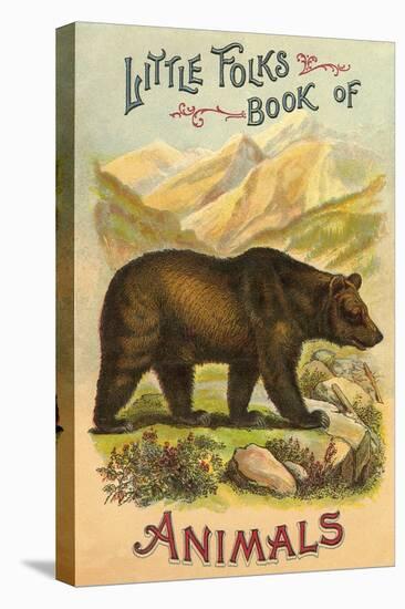 Bear on Book Cover-null-Stretched Canvas