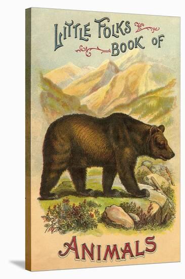 Bear on Book Cover-null-Stretched Canvas