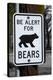 Bear Warning Sign, Silver Lake Resort, Eastern Sierra, California-David Wall-Premier Image Canvas
