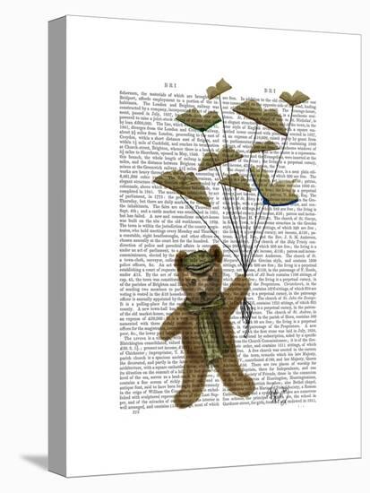 Bear with Book Butterflies-Fab Funky-Stretched Canvas