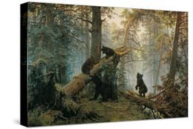 Bears in the Forest Morning-Ivan Ivanovitch Shishkin-Stretched Canvas
