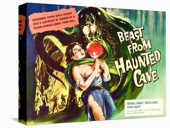 Beast From Haunted Cave, Sheila Carol, (Lobbycard), 1960-null-Stretched Canvas