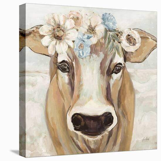 Beau with Flowers Neutral-Jeanette Vertentes-Stretched Canvas