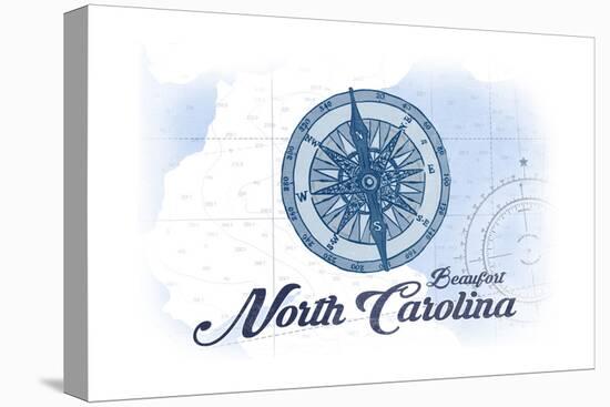 Beaufort, North Carolina - Compass - Blue - Coastal Icon-Lantern Press-Stretched Canvas