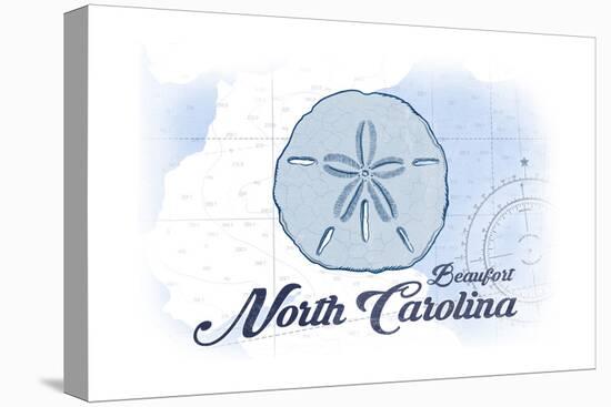 Beaufort, North Carolina - Sand Dollar - Blue - Coastal Icon-Lantern Press-Stretched Canvas