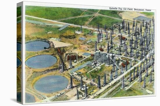 Beaumont, Texas - Aerial View of the Spindle Top Oil Field, c.1942-Lantern Press-Stretched Canvas