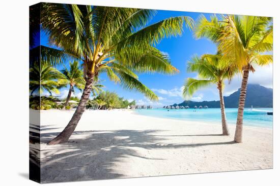 Beautiful Beach with a View of Otemanu Mountain on Bora Bora Island-BlueOrange Studio-Premier Image Canvas