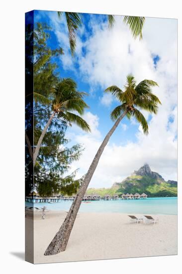 Beautiful Beach with Coconut Palms on Bora Bora Island in French Polynesia-BlueOrange Studio-Premier Image Canvas