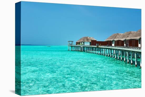 Beautiful Beach with Water Bungalows at Maldives-haveseen-Premier Image Canvas