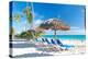 Beautiful Caribbean Beach with Chaise Lounge in Dominican Republic-haveseen-Premier Image Canvas
