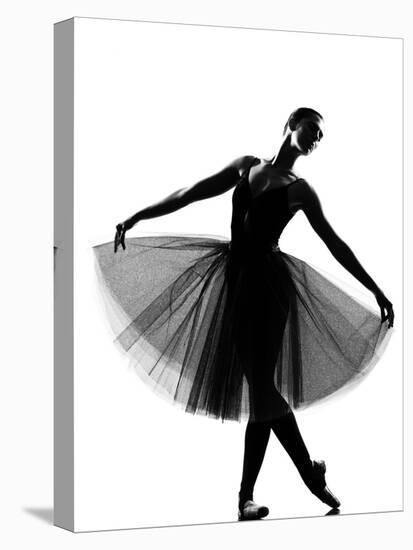 Beautiful Caucasian Tall Woman Ballet Dancer Standing Pose Full Length on Studio Isolated White Bac-OSTILL-Premier Image Canvas