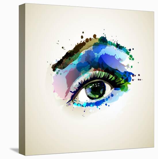 Beautiful Fashion Woman Eye Forming By Blots-artant-Stretched Canvas