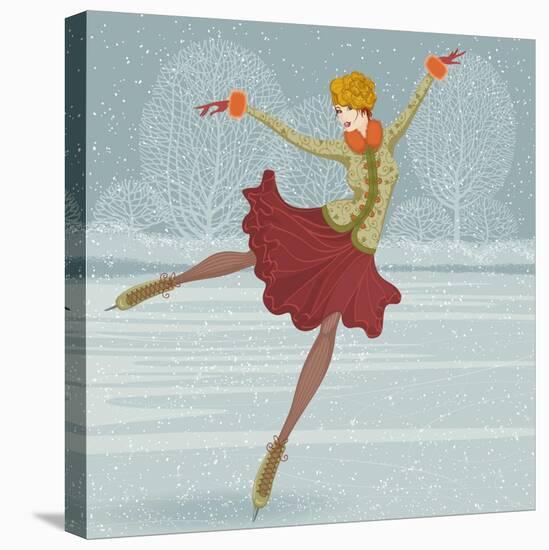 Beautiful Ice Skater-Milovelen-Stretched Canvas