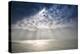 Beautiful Inspirational Sun Beams over Ocean on Cloudy Day-Veneratio-Premier Image Canvas