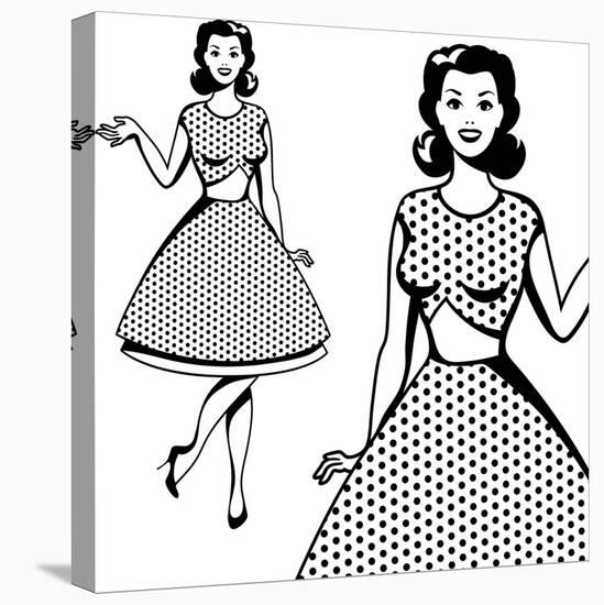 Beautiful Retro Girl in Pop Art Style-incomible-Stretched Canvas