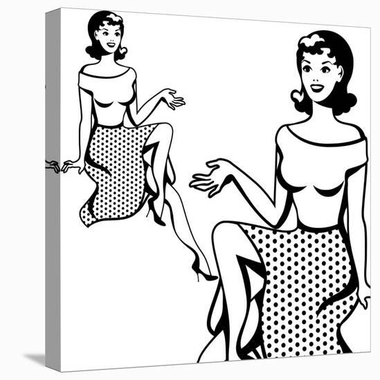 Beautiful Retro Girl in Pop Art Style-incomible-Stretched Canvas