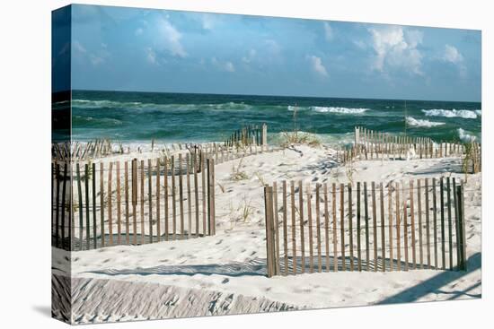 Beautiful Sunny Day with Big Waves and Puffy Clouds at White Sand Beach-forestpath-Premier Image Canvas