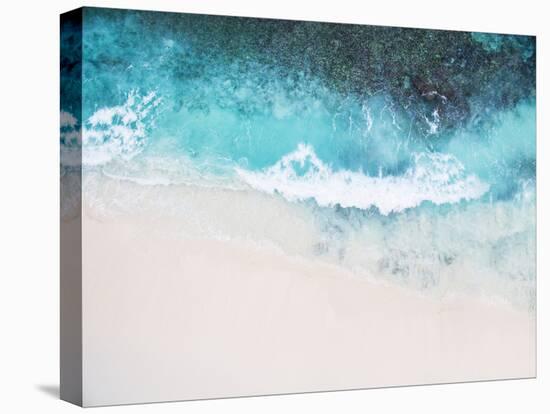 Beautiful Tropical White Empty Beach and Sea Waves Seen from Above-NinaMalyna-Premier Image Canvas