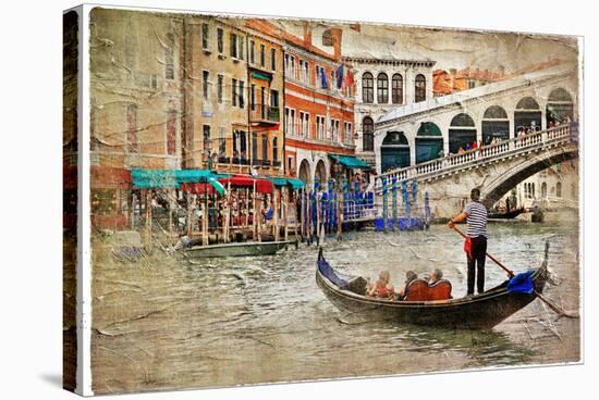 Beautiful Venice - Artwork In Painting Style-Maugli-l-Stretched Canvas