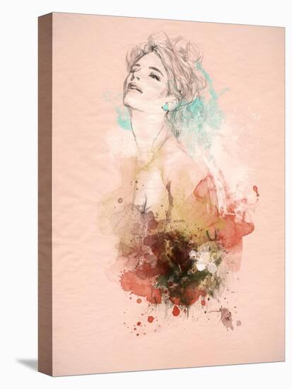 Beautiful Woman . Hand Painted Fashion Illustration-Anna Ismagilova-Stretched Canvas