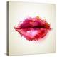 Beautiful Woman's Lips Formed By Abstract Blots-artant-Stretched Canvas