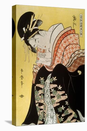 Beauty Takigawa from the Tea-House Ogi, Late 18th or Early 19th Century-Kitagawa Utamaro-Premier Image Canvas
