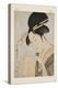 Beauty with a Hand Towel (Colour Woodblock Print)-Kitagawa Utamaro-Premier Image Canvas