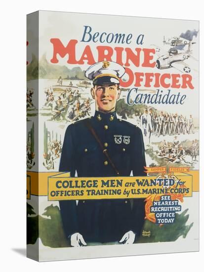 Become a Marine Officer Candidate Poster-Arthur N. Edrop-Premier Image Canvas