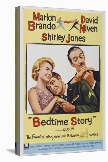 Bed Time Story, US poster, Shirley Jones, Marlon Brando, David Niven, 1964-null-Stretched Canvas