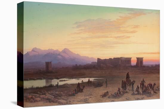 Bedouin Encampment before the Temple of Hathor at Dendera-Charles Vacher-Premier Image Canvas