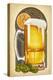 Beer Mug and Orange-Lantern Press-Stretched Canvas